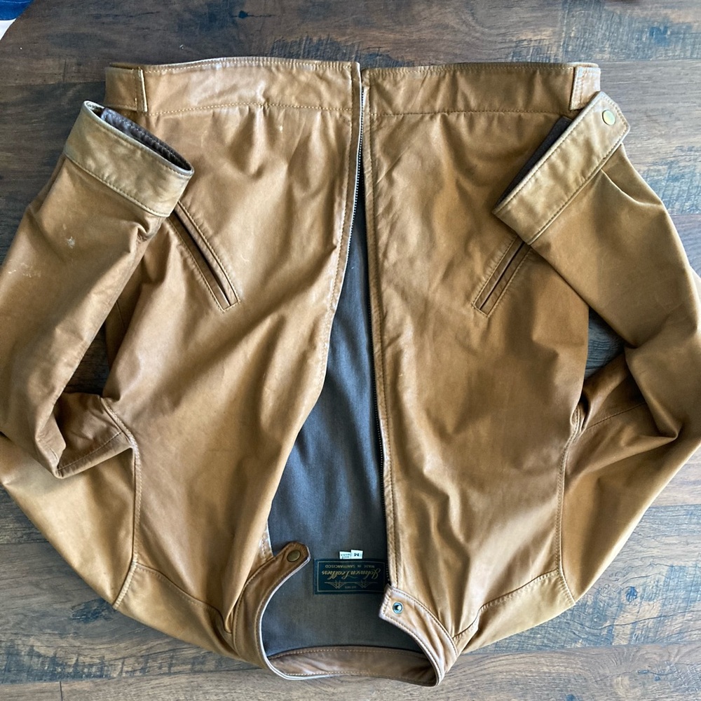 Johnson Leather Genuine tan leather jacket.